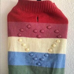 NWT Rachel Zoe Dog Multicolor Striped Turtleneck Sweater Size Medium